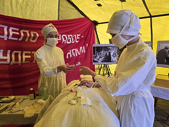 Интерактивная реконструкция эвакогоспиталя Великой Отечественной войны открылась в центре Екатеринбурга