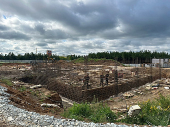 Благодаря нацпроекту «Здравоохранение» в Арамили строители возводят детскую поликлинику площадью 1,6 тысячи квадратных метров